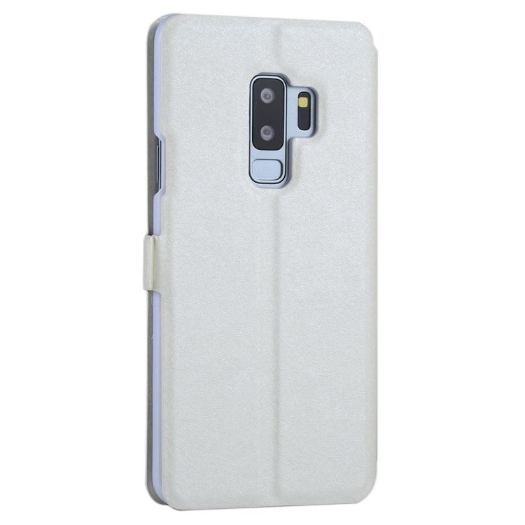 For Galaxy S9+ Silk Texture Horizontal Flip Leather Case with Call Display ID & Answer / Reject Display