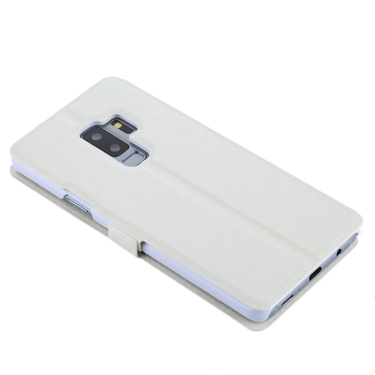 For Galaxy S9+ Silk Texture Horizontal Flip Leather Case with Call Display ID & Answer / Reject Display