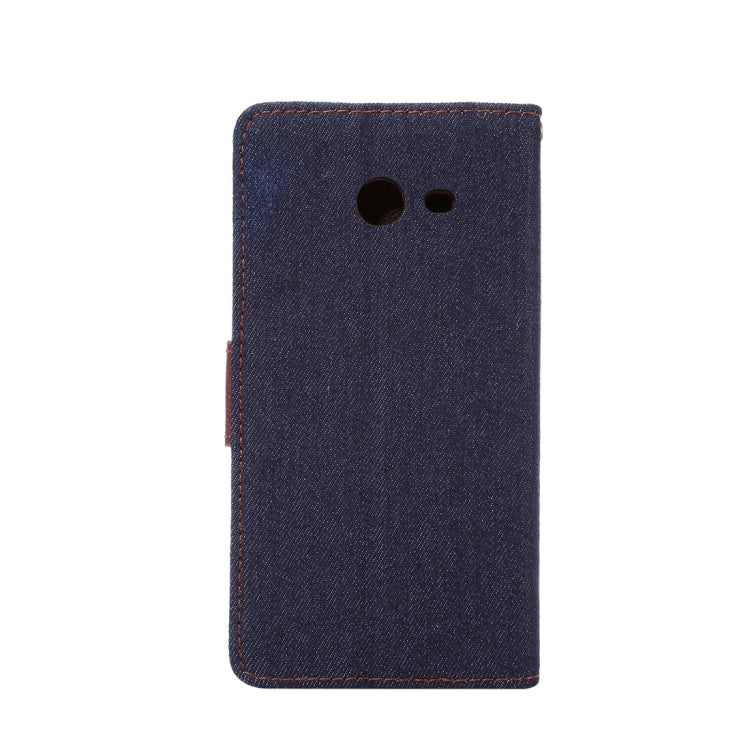 For Galaxy J7(2017) (US Version) Denim Texture Horizontal Flip Case with Holder & Card Slots(Black)