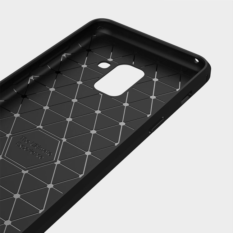For Galaxy A5 (2018) Brushed Carbon Fiber Texture TPU Shockproof Anti-slip Soft Protective Back Cover Case