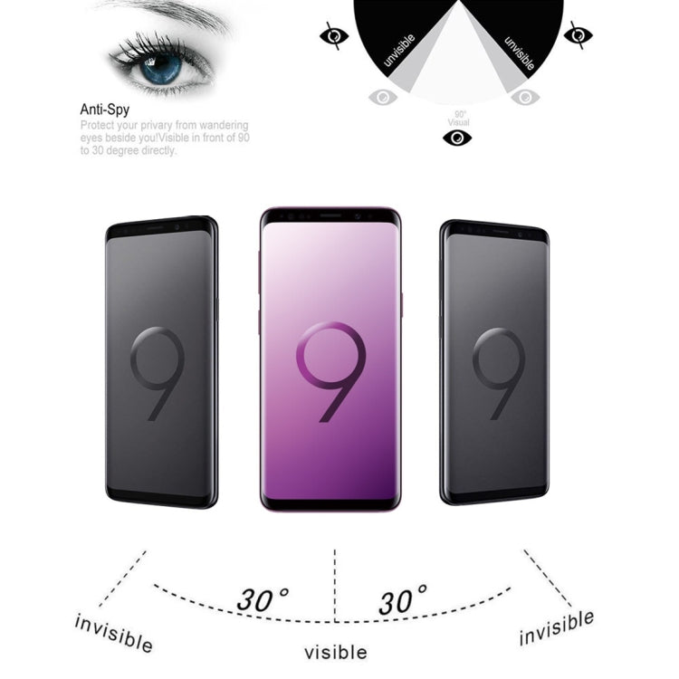 For Galaxy S9 0.3mm 9H Surface Hardness 3D Privacy Anti-spy Tempered Glass Protective Film(Black)
