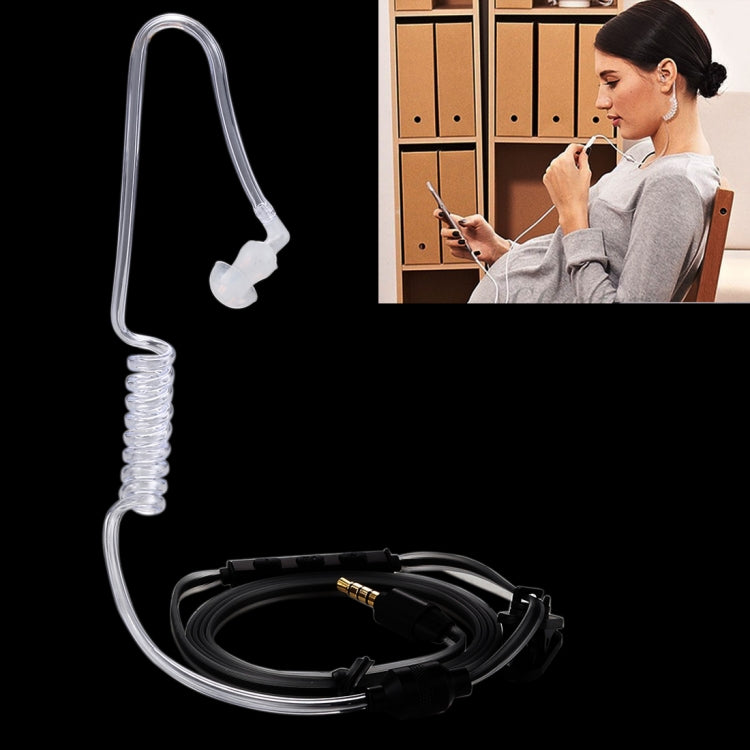 Perfume Anti-radiation 3.5mm Stereo Earphone Wired Single Earbud In-Ear Vacuum Spiral Conduit Monaural Earpiece With Mic, For iPad, iPhone, Galaxy, Huawei, Xiaomi, LG, HTC and Other Smart Phones