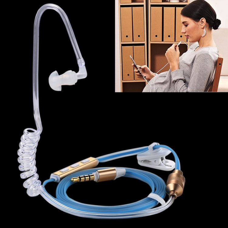 Perfume Anti-radiation 3.5mm Stereo Earphone Wired Single Earbud In-Ear Vacuum Spiral Conduit Monaural Earpiece With Mic, For iPad, iPhone, Galaxy, Huawei, Xiaomi, LG, HTC and Other Smart Phones
