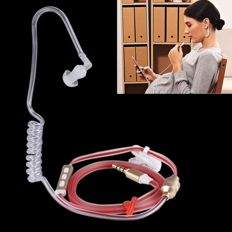 Perfume Anti-radiation 3.5mm Stereo Earphone Wired Single Earbud In-Ear Vacuum Spiral Conduit Monaural Earpiece With Mic, For iPad, iPhone, Galaxy, Huawei, Xiaomi, LG, HTC and Other Smart Phones