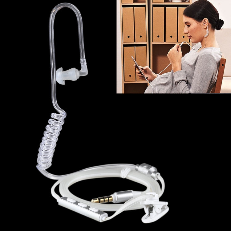 Perfume Anti-radiation 3.5mm Stereo Earphone Wired Single Earbud In-Ear Vacuum Spiral Conduit Monaural Earpiece With Mic, For iPad, iPhone, Galaxy, Huawei, Xiaomi, LG, HTC and Other Smart Phones