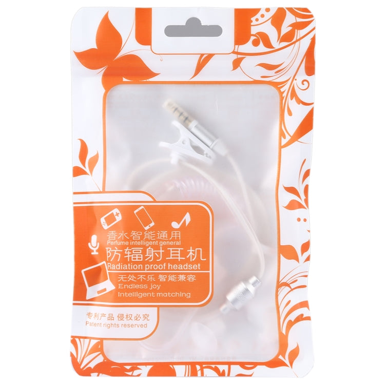 Perfume Anti-radiation 3.5mm Stereo Earphone Wired Single Earbud In-Ear Vacuum Spiral Conduit Monaural Earpiece With Mic, For iPad, iPhone, Galaxy, Huawei, Xiaomi, LG, HTC and Other Smart Phones