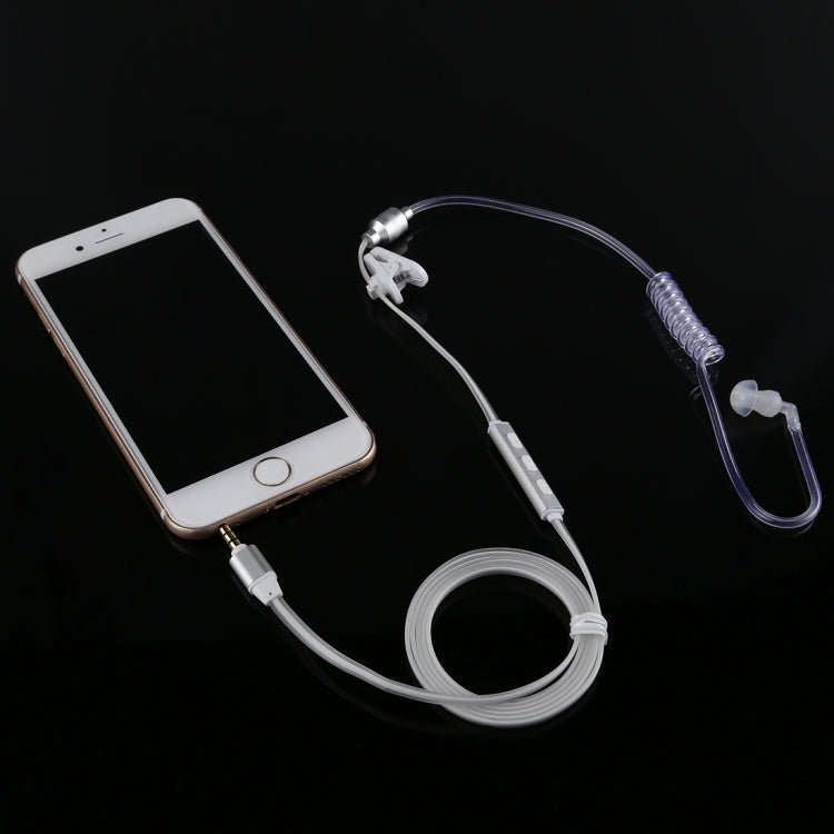 Perfume Anti-radiation 3.5mm Stereo Earphone Wired Single Earbud In-Ear Vacuum Spiral Conduit Monaural Earpiece With Mic, For iPad, iPhone, Galaxy, Huawei, Xiaomi, LG, HTC and Other Smart Phones