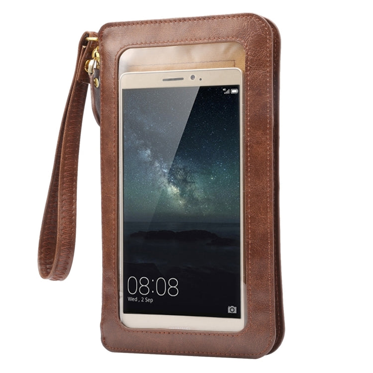 Universal Crazy Horse Texture Touch Screen Wallet Style PU Leather Shoulder Bag for Galaxy Note 8 & Mega 6.3, Huawei Mate 8 / Mate 7, etc. 6.3 inch Below