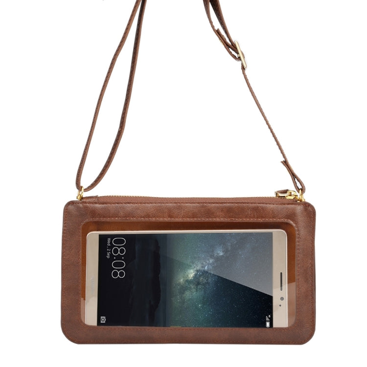 Universal Crazy Horse Texture Touch Screen Wallet Style PU Leather Shoulder Bag for Galaxy Note 8 & Mega 6.3, Huawei Mate 8 / Mate 7, etc. 6.3 inch Below