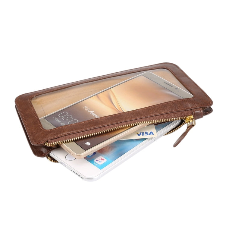 Universal Crazy Horse Texture Touch Screen Wallet Style PU Leather Shoulder Bag for Galaxy Note 8 & Mega 6.3, Huawei Mate 8 / Mate 7, etc. 6.3 inch Below
