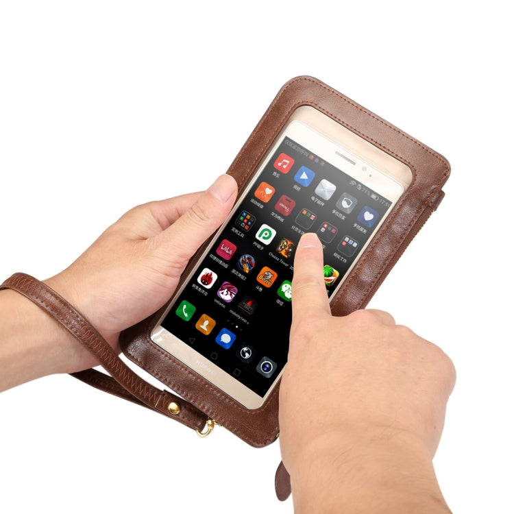 Universal Crazy Horse Texture Touch Screen Wallet Style PU Leather Shoulder Bag for Galaxy Note 8 & Mega 6.3, Huawei Mate 8 / Mate 7, etc. 6.3 inch Below