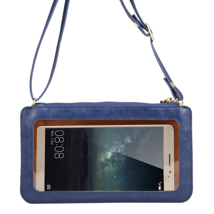 Universal Crazy Horse Texture Touch Screen Wallet Style PU Leather Shoulder Bag for Galaxy Note 8 & Mega 6.3, Huawei Mate 8 / Mate 7, etc. 6.3 inch Below