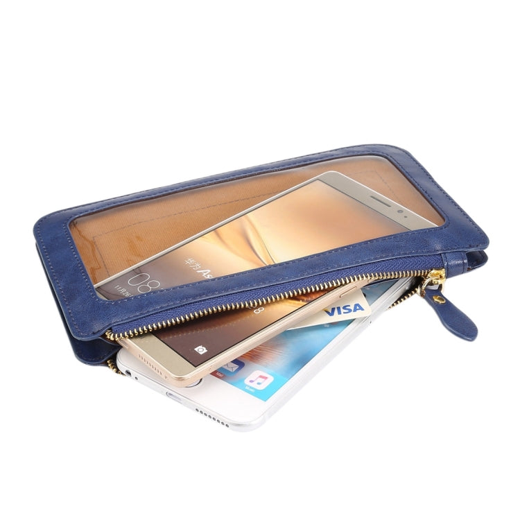 Universal Crazy Horse Texture Touch Screen Wallet Style PU Leather Shoulder Bag for Galaxy Note 8 & Mega 6.3, Huawei Mate 8 / Mate 7, etc. 6.3 inch Below