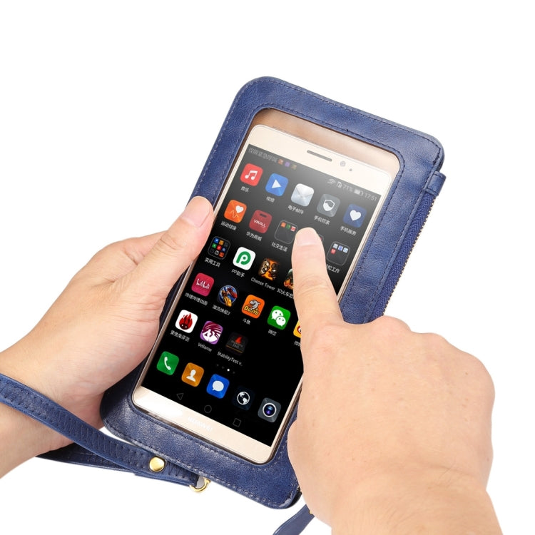 Universal Crazy Horse Texture Touch Screen Wallet Style PU Leather Shoulder Bag for Galaxy Note 8 & Mega 6.3, Huawei Mate 8 / Mate 7, etc. 6.3 inch Below