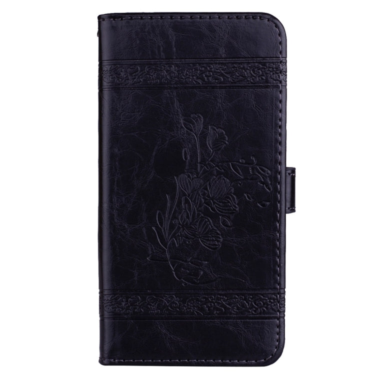 For Galaxy A8+ (2018) Vintage Oil Wax Texture Embossed Horizontal Flip Leather Case with Holder & Card Slots & Wallet & Photo Frame & Lanyard