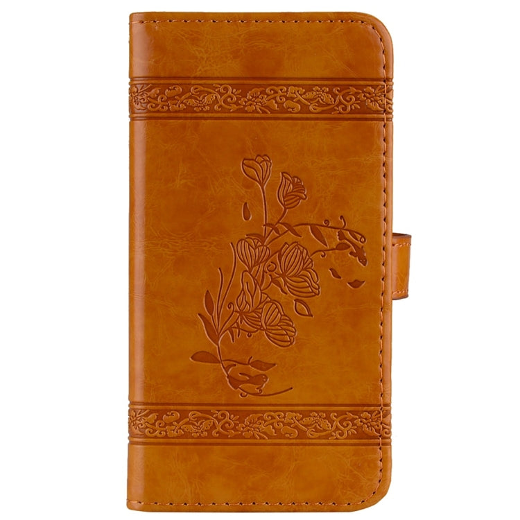 For Galaxy A8+ (2018) Vintage Oil Wax Texture Embossed Horizontal Flip Leather Case with Holder & Card Slots & Wallet & Photo Frame & Lanyard