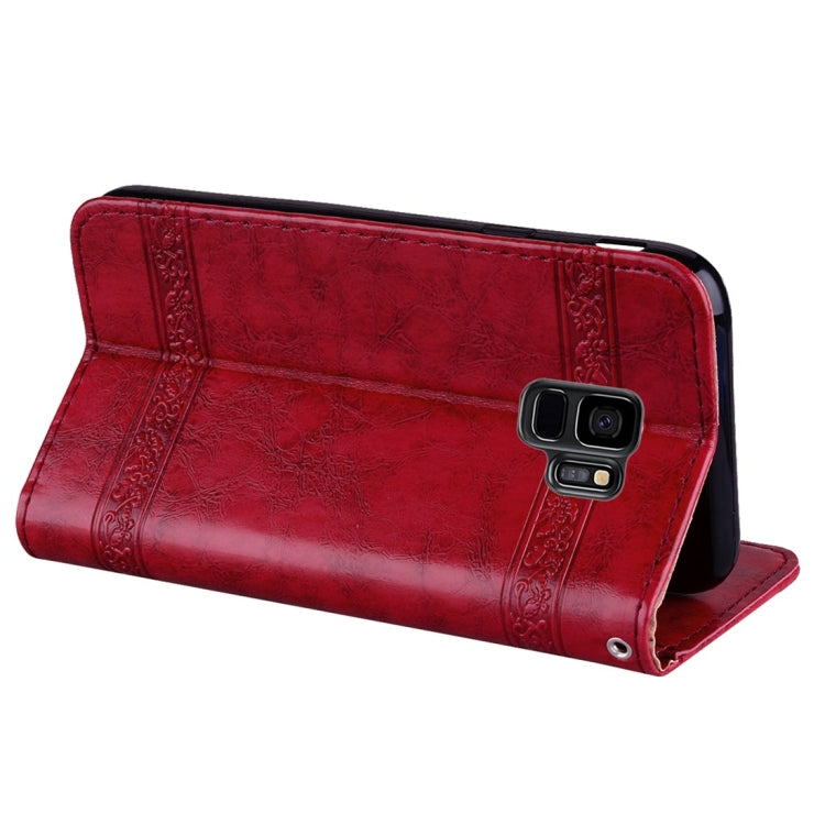 For Galaxy S9 Vintage Oil Wax Texture Embossed Horizontal Flip Leather Case with Holder & Card Slots & Wallet & Photo Frame & Lanyard