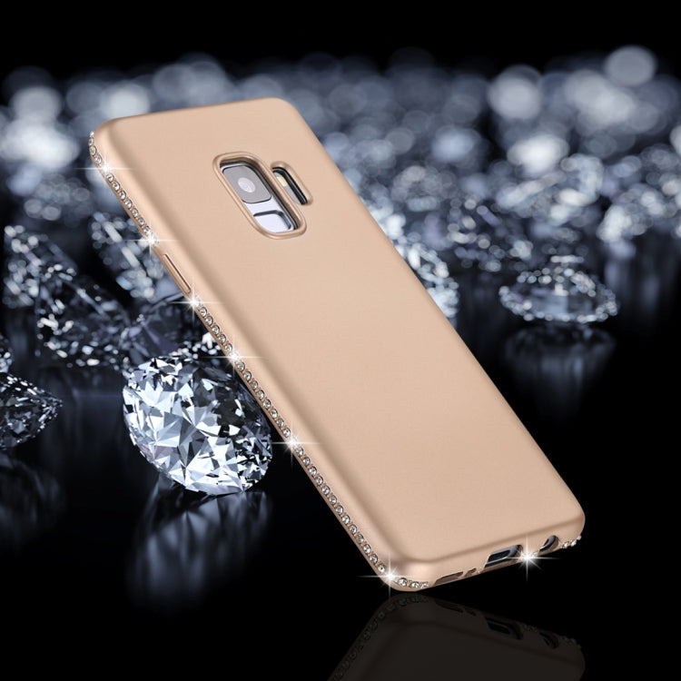 For Galaxy S9 Crystal Decor Sides Frosted Soft TPU Protective Back Case