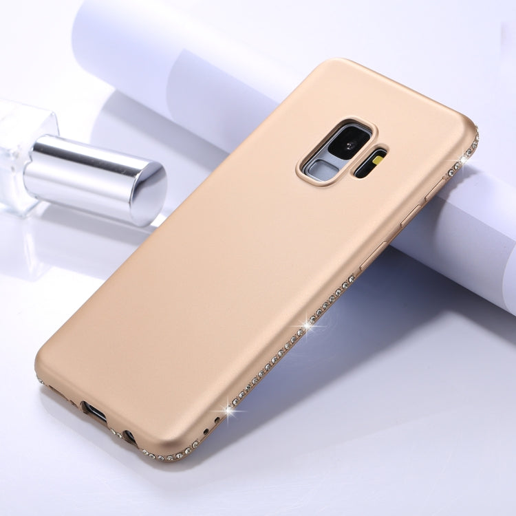 For Galaxy S9 Crystal Decor Sides Frosted Soft TPU Protective Back Case