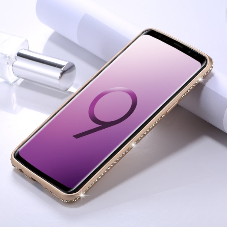 For Galaxy S9 Crystal Decor Sides Frosted Soft TPU Protective Back Case