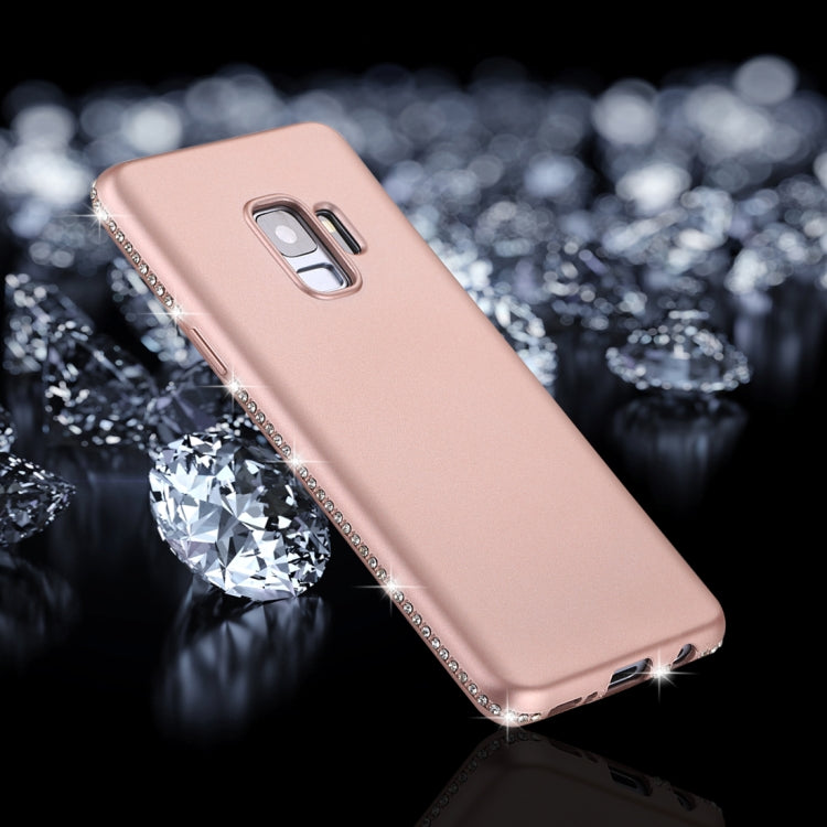 For Galaxy S9 Crystal Decor Sides Frosted Soft TPU Protective Back Case