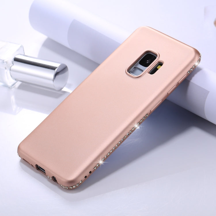 For Galaxy S9 Crystal Decor Sides Frosted Soft TPU Protective Back Case