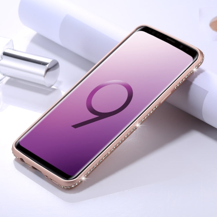 For Galaxy S9 Crystal Decor Sides Frosted Soft TPU Protective Back Case
