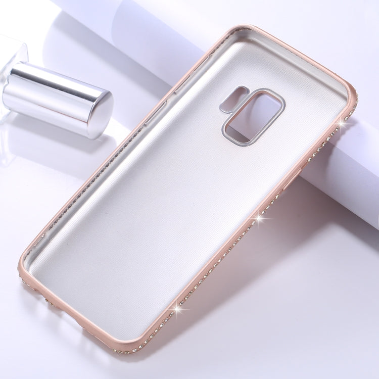 For Galaxy S9 Crystal Decor Sides Frosted Soft TPU Protective Back Case
