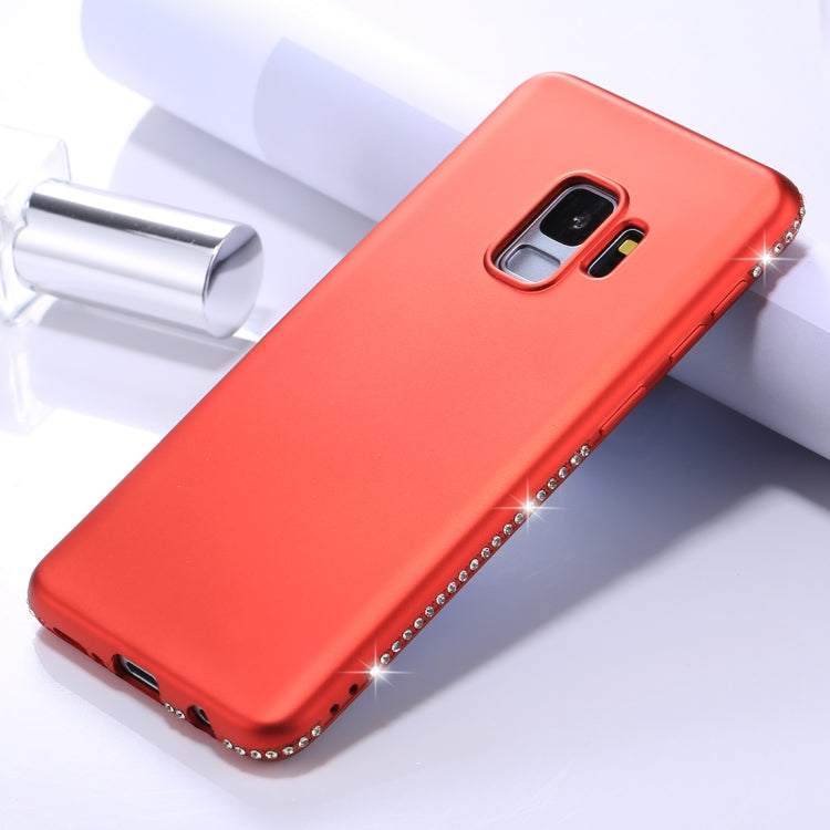 For Galaxy S9 Crystal Decor Sides Frosted Soft TPU Protective Back Case