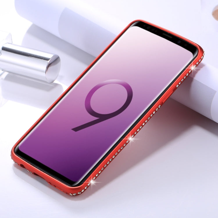 For Galaxy S9 Crystal Decor Sides Frosted Soft TPU Protective Back Case