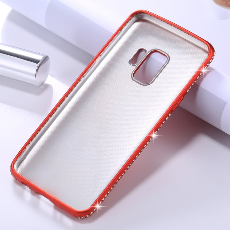 For Galaxy S9 Crystal Decor Sides Frosted Soft TPU Protective Back Case