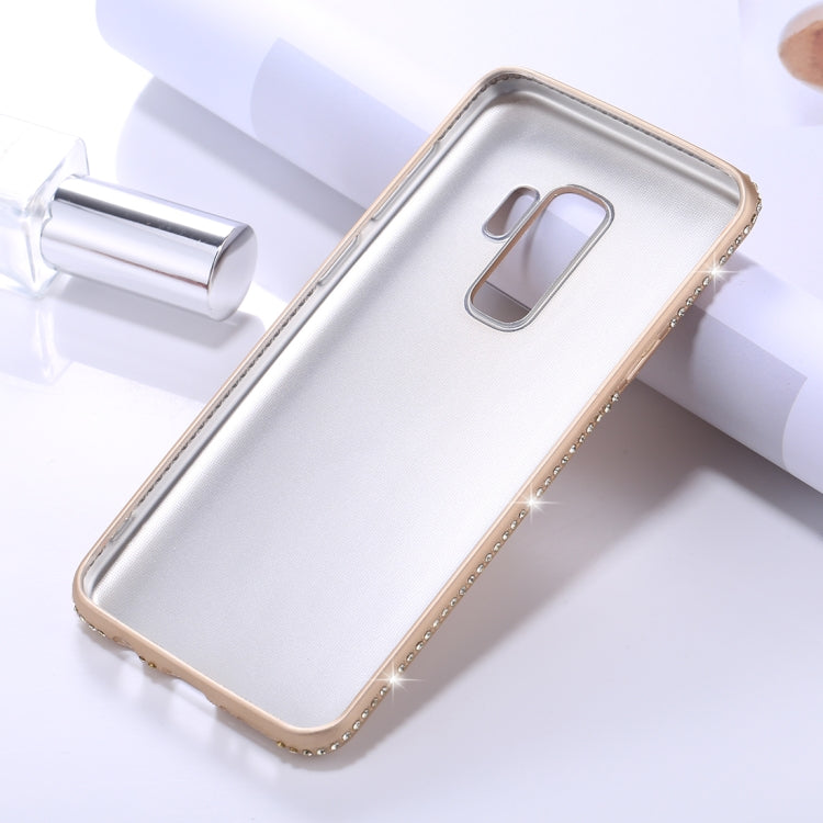 For Galaxy S9+ Crystal Decor Sides Frosted Soft TPU Protective Back Case