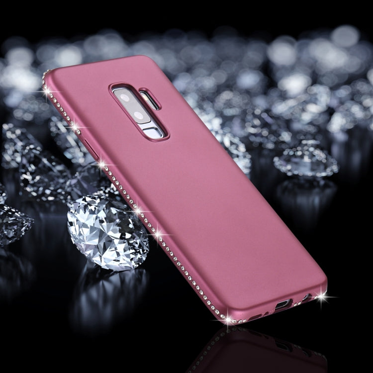 For Galaxy S9+ Crystal Decor Sides Frosted Soft TPU Protective Back Case