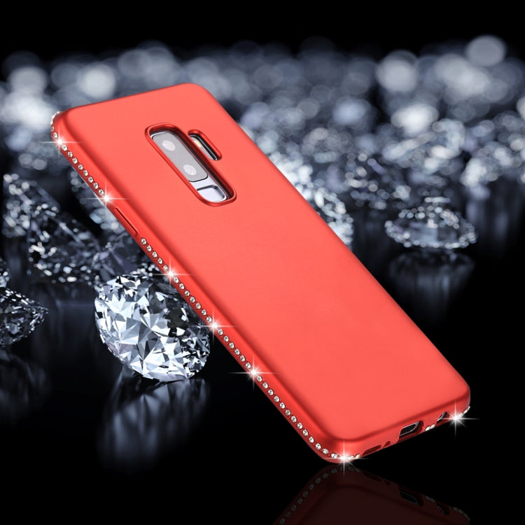 For Galaxy S9+ Crystal Decor Sides Frosted Soft TPU Protective Back Case