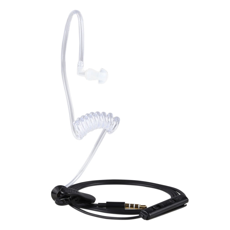 Anti-radiation 3.5mm Stereo Earphone Wired Single Earbud In-Ear Vacuum Spiral Conduit Monaural Earpiece With Mic, With Intelligent Switching, for iPad, iPhone, Galaxy, Huawei, Xiaomi, LG, HTC and Other Smart Phones