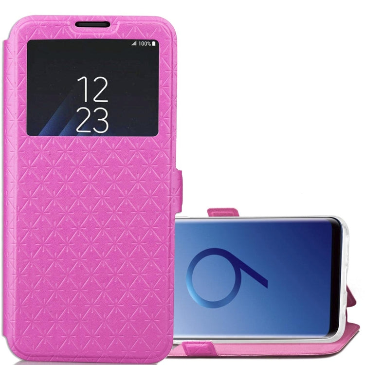 For Galaxy S9+ Argyles Texture Horizontal Flip Leather Case with Holder & Card Slots & Call Display ID