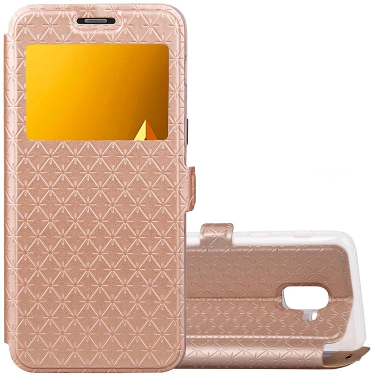 For Galaxy A8 (2018) Argyles Texture Horizontal Flip Leather Case with Holder & Card Slots & Call Display ID