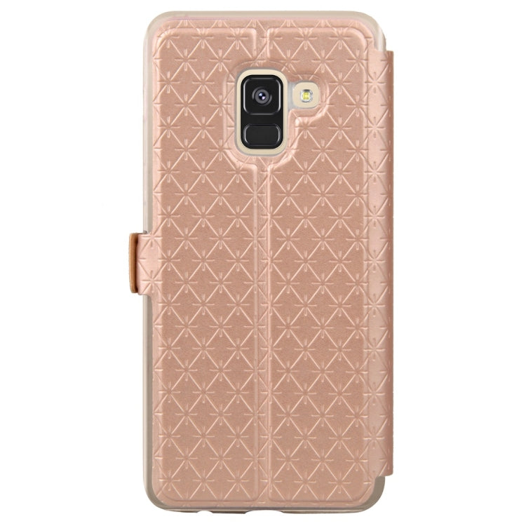 For Galaxy A8 (2018) Argyles Texture Horizontal Flip Leather Case with Holder & Card Slots & Call Display ID