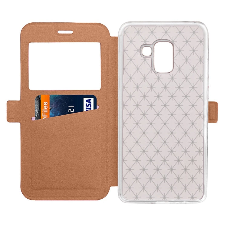 For Galaxy A8 (2018) Argyles Texture Horizontal Flip Leather Case with Holder & Card Slots & Call Display ID