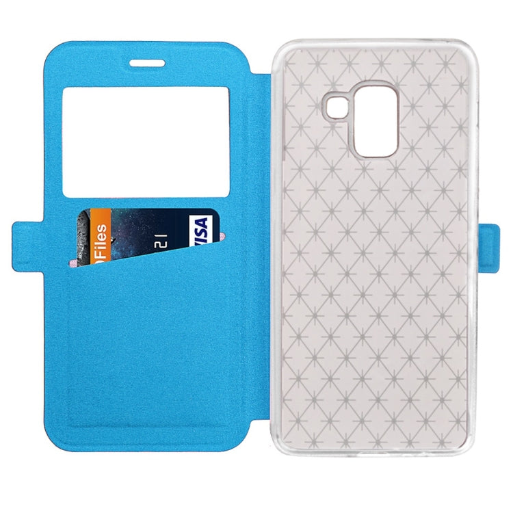 For Galaxy A8 (2018) Argyles Texture Horizontal Flip Leather Case with Holder & Card Slots & Call Display ID