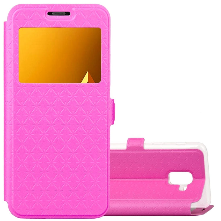 For Galaxy A8 (2018) Argyles Texture Horizontal Flip Leather Case with Holder & Card Slots & Call Display ID