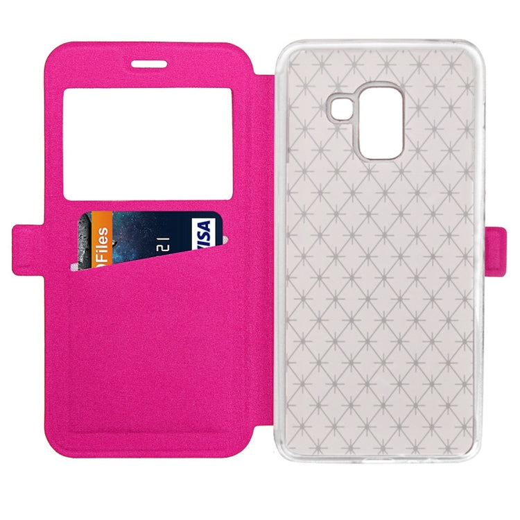 For Galaxy A8 (2018) Argyles Texture Horizontal Flip Leather Case with Holder & Card Slots & Call Display ID