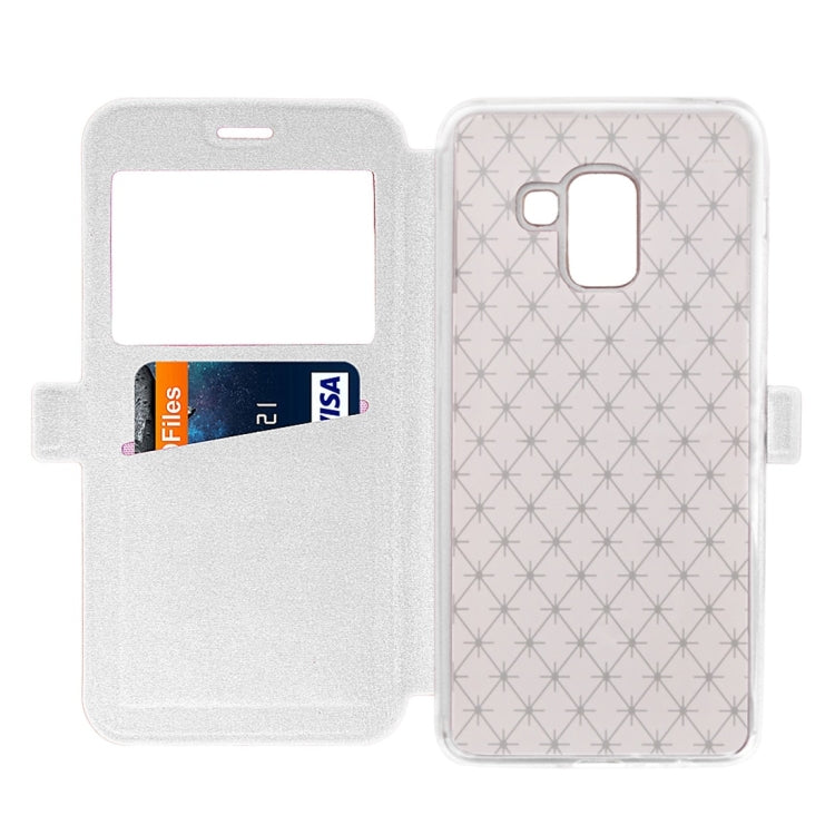 For Galaxy A8 (2018) Argyles Texture Horizontal Flip Leather Case with Holder & Card Slots & Call Display ID