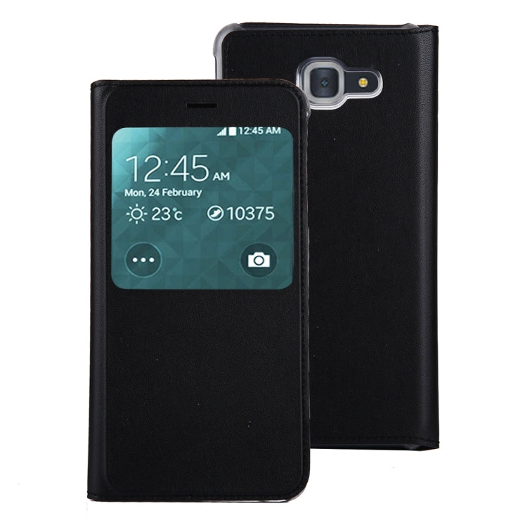 For Galaxy J7 Max PU+PC Horizontal Flip Leather Case with Call Display ID