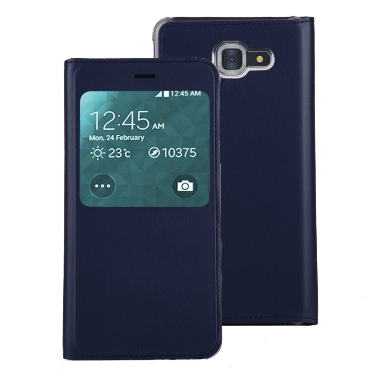 For Galaxy J7 Max PU+PC Horizontal Flip Leather Case with Call Display ID