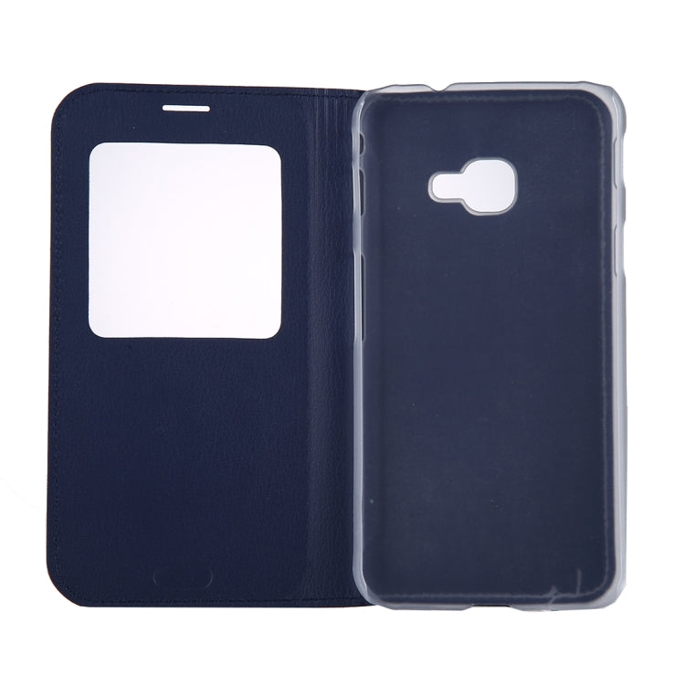 For Galaxy J7 Max PU+PC Horizontal Flip Leather Case with Call Display ID