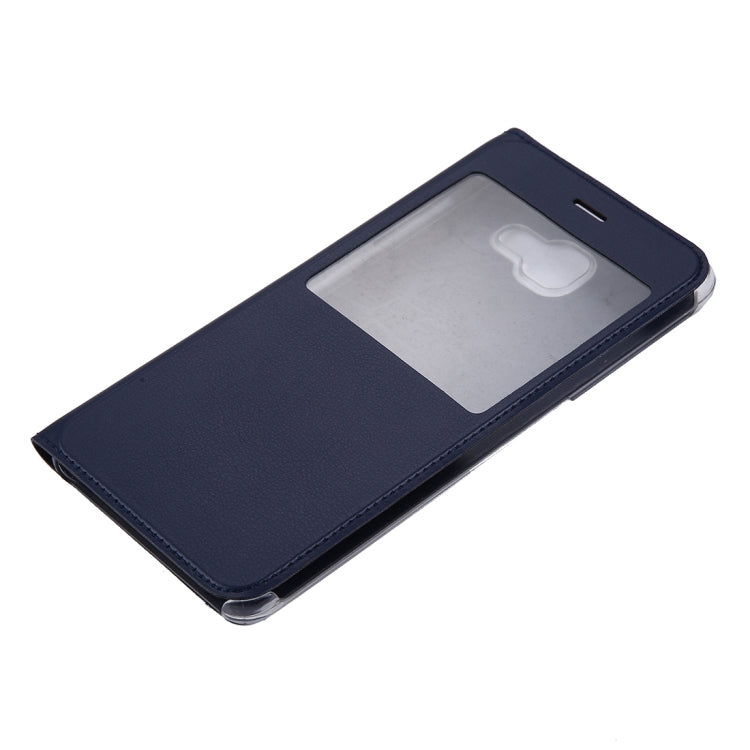 For Galaxy J7 Max PU+PC Horizontal Flip Leather Case with Call Display ID