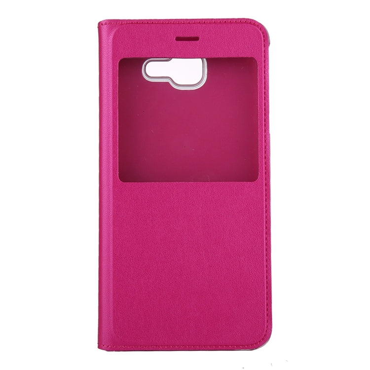 For Galaxy J7 Max PU+PC Horizontal Flip Leather Case with Call Display ID