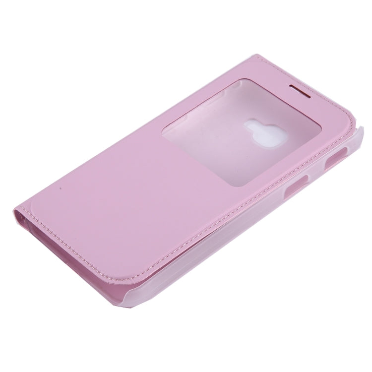 For Galaxy Xcover 4 PU+PC Horizontal Flip Leather Case with Call Display ID