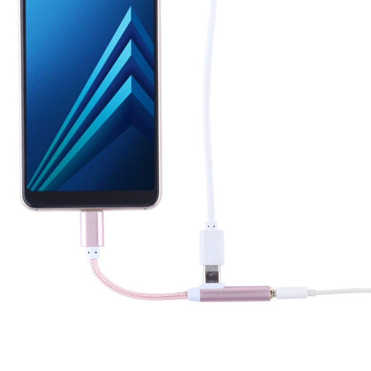 Type-C 3.5mm Aluminum Alloy + Nylon Audio Adapter, Length: 12cm, For Xiaomi , Huawei , Letv